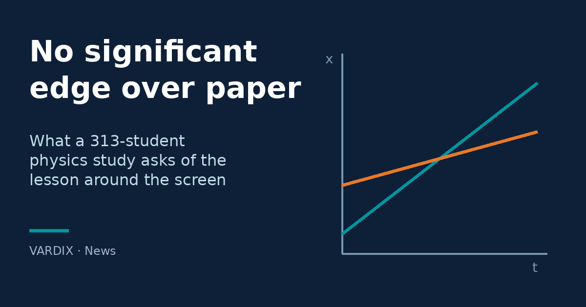 No significant edge over paper — cover with a stylised position-time graph